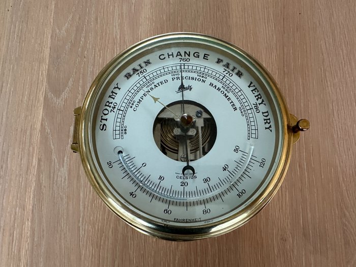 Schatz - Skipsbarometer - vintage, nesten mint - messing og glass