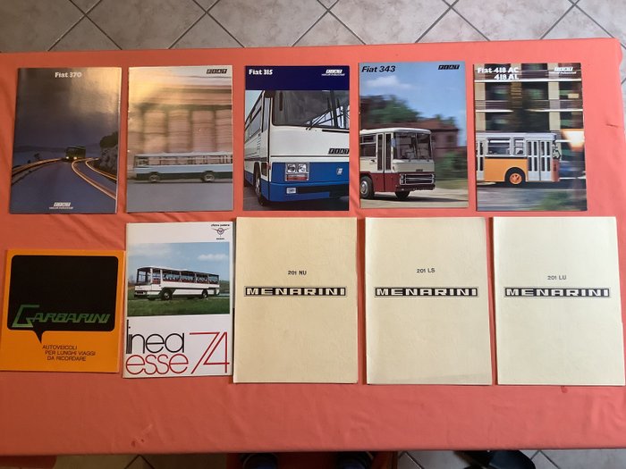 Brochure - fiat , Om , menarini - Depliant ufficiali autobus FIAT OM MENARINI anni 70 - 1973