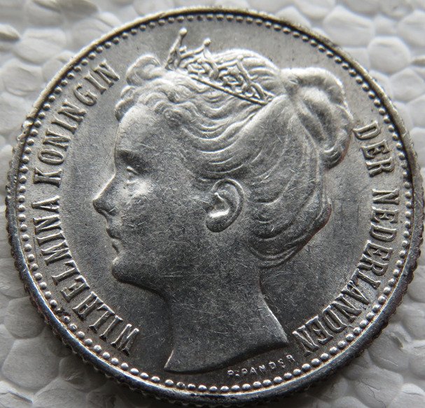 荷兰. Wilhelmina (1890-1948). 1/2 Gulden 1898 heel mooi  (没有保留价)