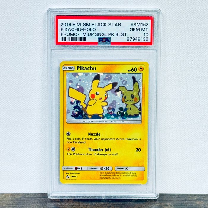 Pokémon - Pikachu & Mimikyu Holo - Team Up Promo SM162 Graded card - Pokémon - PSA 10