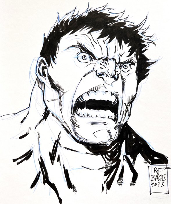 Ramon F. Bachs - The Incredible Hulk - Original Artwork - Marvel Artist - Hand Signed