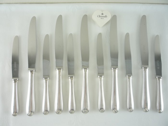 Christofle - Σετ μαχαιροπήρουνων (11) - (μοιάζει με Vendôme) Marot / Bérain - Silver-plated