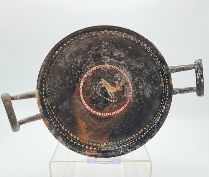 Antik grekiska, Magna Graecia Keramik Kylix, 23 cm. w.  (Utan reservationspris)