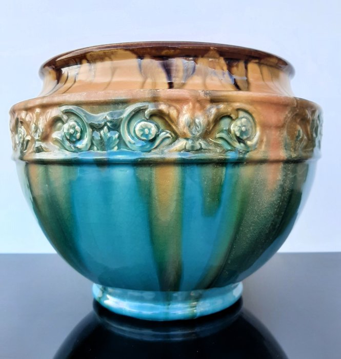 des Faïenceries de Thulin Grote Art Deco bloempot - Jardinière - Nr. 2101 - Keramik
