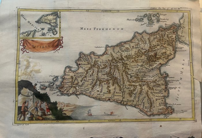 欧洲, 地图 - 意大利 / 西西里岛 / 埃奥利岛; Francesco Cepparuli - Sicilia - 1721-1750