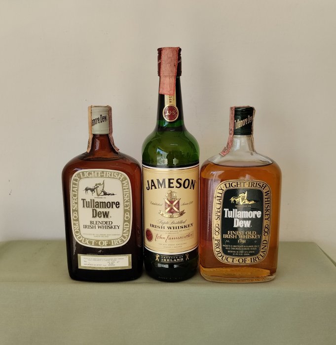 2x Tullamore Dew Light Irish Whiskey + Jameson  - 70 cl, 75 cl - 3 flaskor