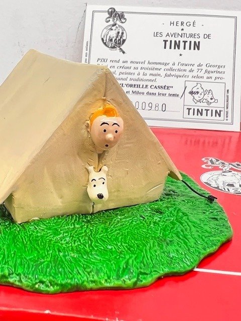 Tintin, Pixi Plomb, Tintin 3ème série (1996), Réf. 4569, L'Oreille cassée, Tintin et Milou dans leur tente, - 1 Figurine