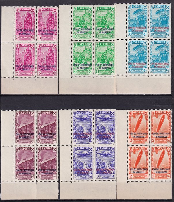 Morocco 1943 - Charity - Complete Series Block 4 - Edifil 26/31