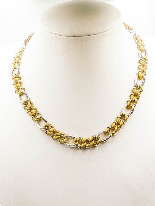 Halskette - 18 kt Gelbgold, Weißgold 