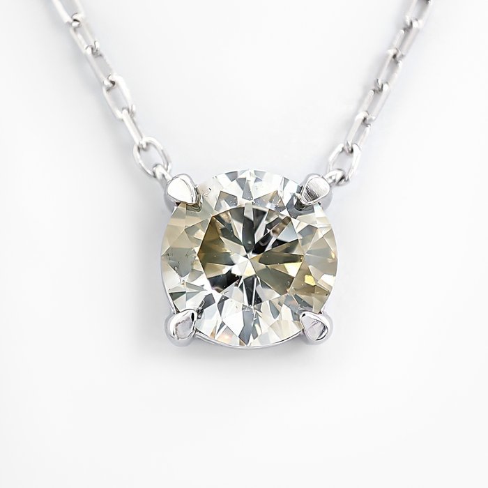 Senza Prezzo di Riserva - 1.05 Carat M/SI2 Solitaire Diamond - Ciondolo - 14 carati Oro bianco 