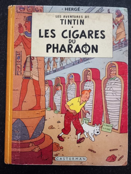 Tintin T4 - Les Cigares du Pharaon (B15) - 1 Album - 比利时初版 - 1955