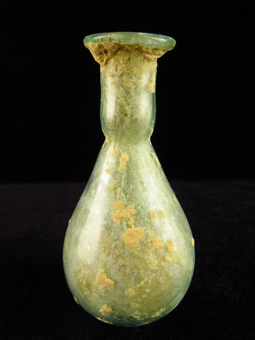 Romerska antiken Glas Unguentarium med regnbågsskimrande - 7.2 cm  (Utan reservationspris)