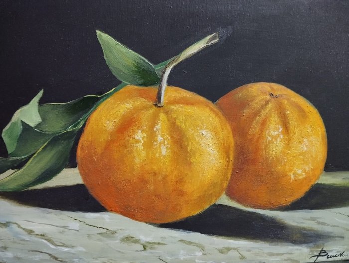 Franco Bencivenga (1953) - Mandarini con foglie