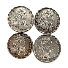 Frankrijk. Lot de 4 jetons en argent à l’effigie de Louis XV  (Zonder Minimumprijs)