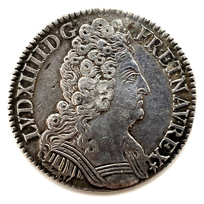法國. 路易十四世 (1643-1715). 1/2 Écu 1710-A, Paris  (沒有保留價)