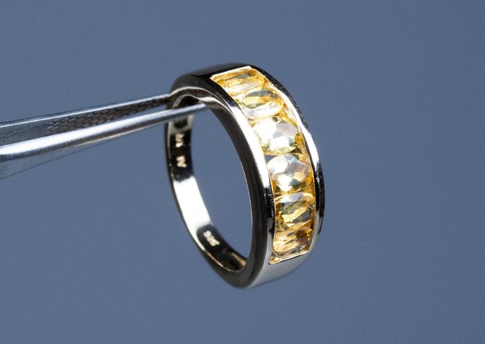 No Reserve Price - Citrine (tested) - Ring - 925 silver, gold plated 