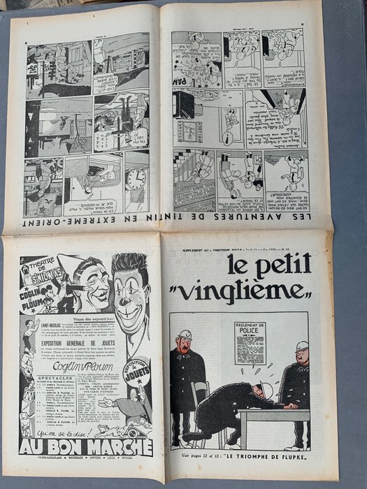 Petit Vingtième 43/1934 - Rare Fascicule Non Découpé - Grande feuille A1 pliée - 1934