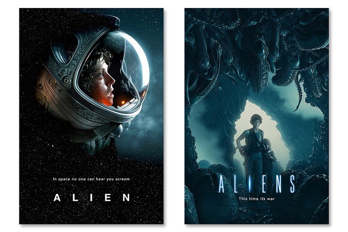 Daniel Cayuela - 2 Giclée set: Alien + Aliens