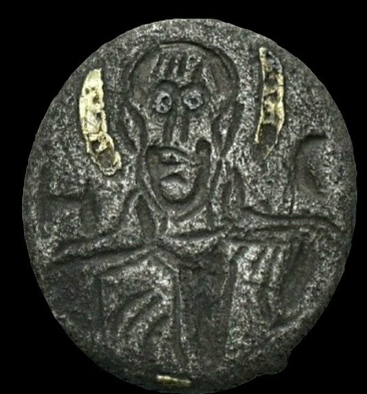 Okres bizantyjski srebro ze złotą wykwintną aplikacją jubilerską Aplikacja biżuteryjna