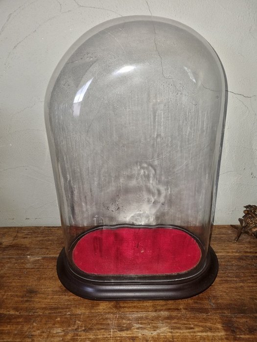Karttapallo - 1951-1960 - Hyväkuntoinen iso soikea lasikellopurkki, leveys 26,5 cm, syvyys 14,5 cm ja korkeus 40 cm.