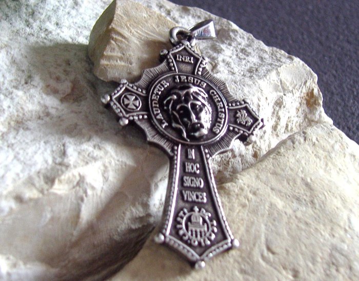 Unik Cross Croix Knights 3D Jesus Templar dobbeltsidig medalje - Medalje 