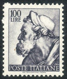 Italienska republiken 1961 - Michelangiolesca 100 lire utan vattenstämpel. Sällsynt certifierat exempel - Sassone N. 912a
