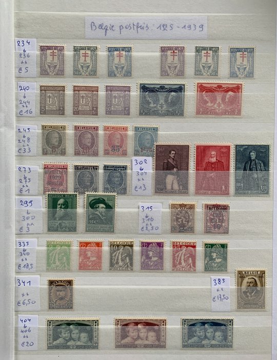 Belgien 1925/1939 - Schöne Komposition zwischen OBP234/503