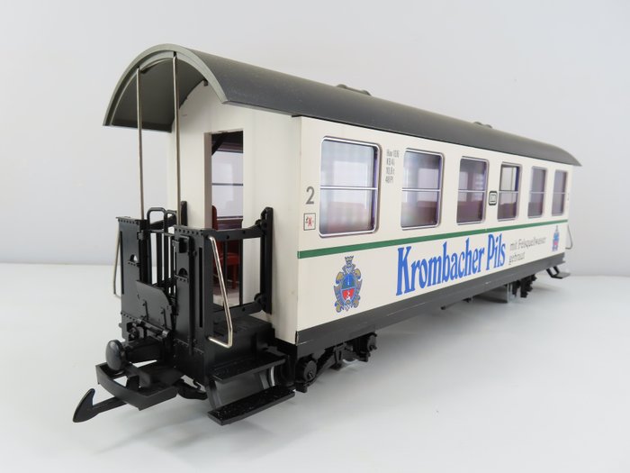 LGB G - 3172 - Modellbahn-Personenwagen (1) - 4-achsiger Personenwagen mit „Krombacher“-Aufdruck - DB