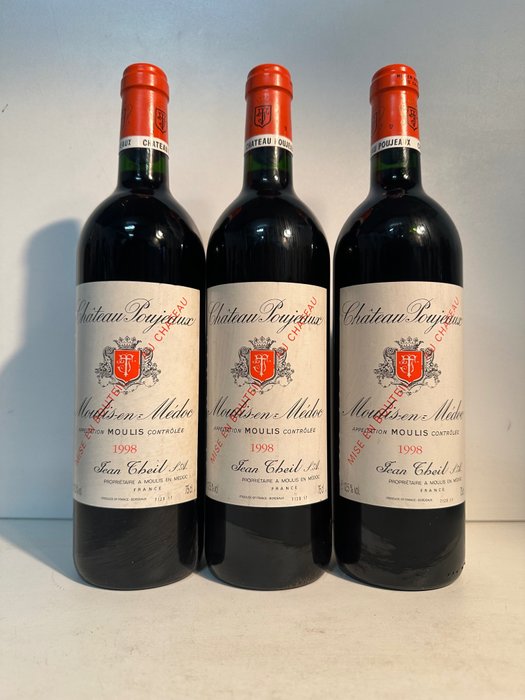 1998 Château Poujeaux - 穆利昂梅多克 - 3 Bottles (0.75L)