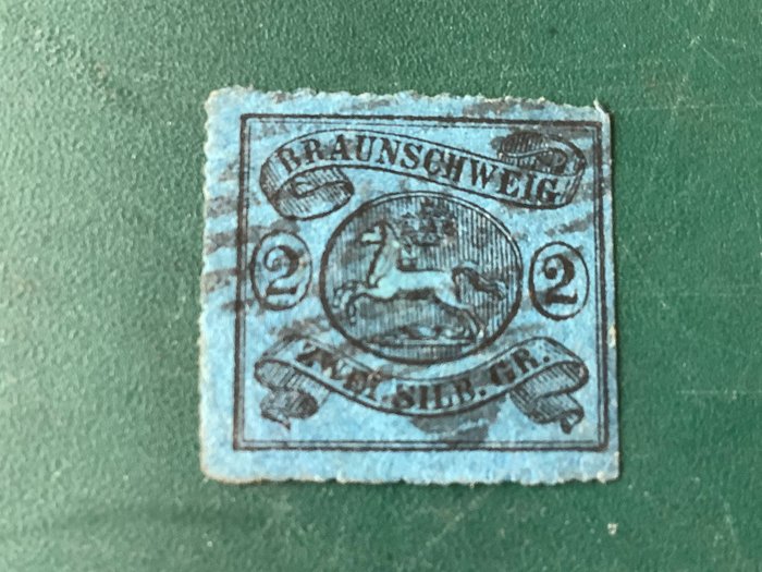 Brunswick 1864 - 2 Silvergrossen doorstoken - Michel 15A