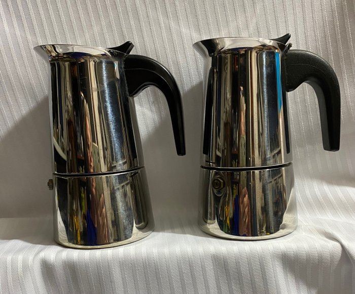 Inox 18 - 10 - Espressopotje 4 kopjes - Kaffekopp (2) - Stål (rustfritt stål)
