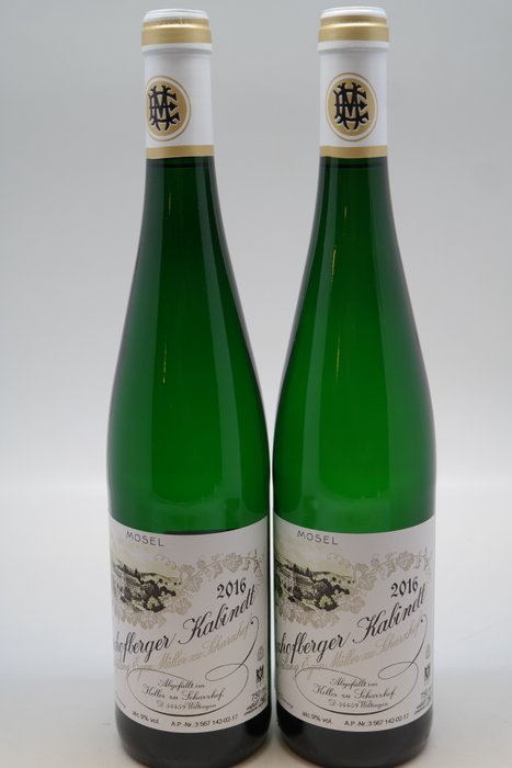 2016 Egon Müller, Scharzhofberger Kabinett - Mosel Grosse Lage - 2 Flasker  (0,75 l)