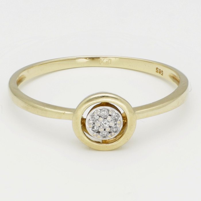 Ohne Mindestpreis - Ring Gelbgold -  0.04 tw. Diamant  (Natürlich) 