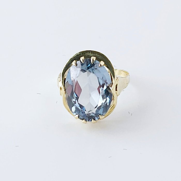 Cocktail ring - 14 kt. Yellow gold Topaz 