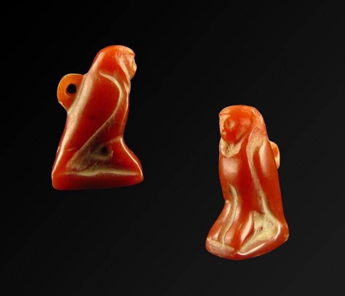 古埃及 瑪瑙 巴鳥/獵鷹護身符 - 1.9 cm  (沒有保留價)