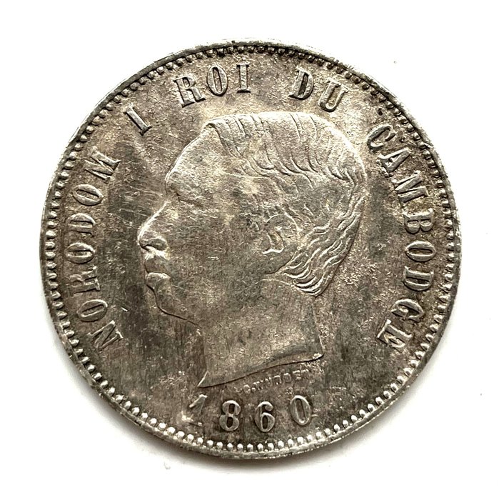 柬埔寨（法國保護國）. Norodom Ier (1860-1904). 4 Francs 1860  (沒有保留價)