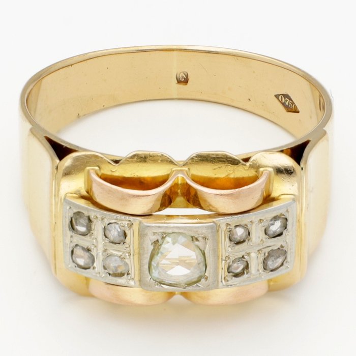 Gyűrű Arany trikolór Gyémánt 