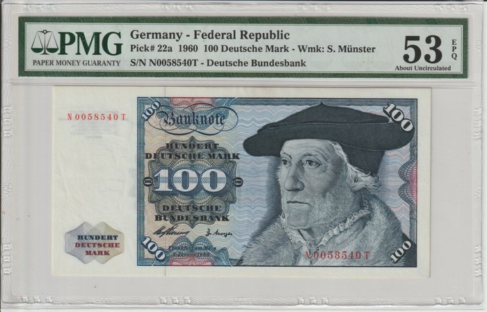 Alemanha. - 100 Deutsche Mark - 1960 - Pick 22a  (Sem preço de reserva)