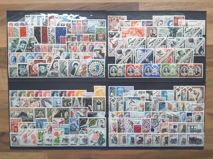 Monaco 1952/1961 - 10 full years of current postage stamps - Yvert 383 à 570 sans les timbre non émis