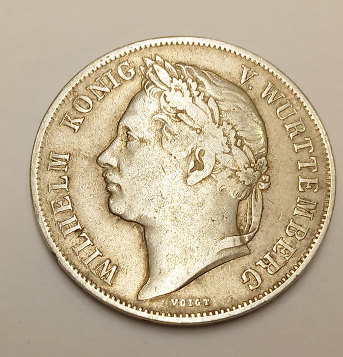 Germania, Württemberg. Wilhelm I. 1 Gulden 1841, Regierungsjubiläum