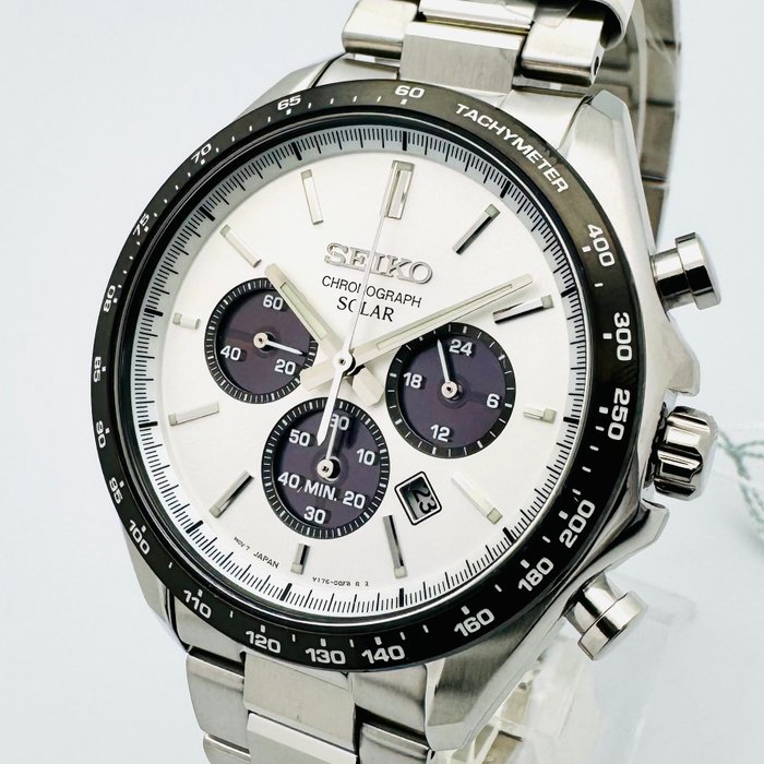 Seiko - "NO RESERVE PRICE" Seiko Chronograph White Black Panda Dial - Bez ceny minimalnej
 - Mężczyzna - 2011-obecnie