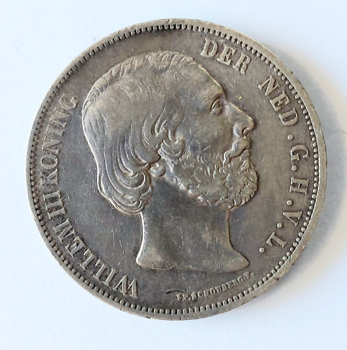 Pays-Bas. Willem III (1849-1890). 2 1/2 Gulden 1872  (Sans Prix de Réserve)