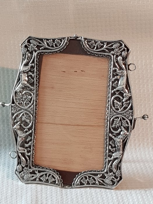 Hollandse zilver Keuren. - Picture frame- Antique Dutch Silver Photo Frame made in 1916 from a silver bracket with openwork  - Silver