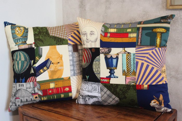 Patchwork cushions with vintage Fornasetti fabrics - Cushion (2)
