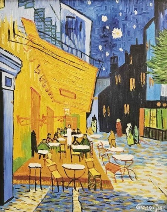 Jorg Gierre (XX), da Van Gogh - Terrazza del caffè di sera