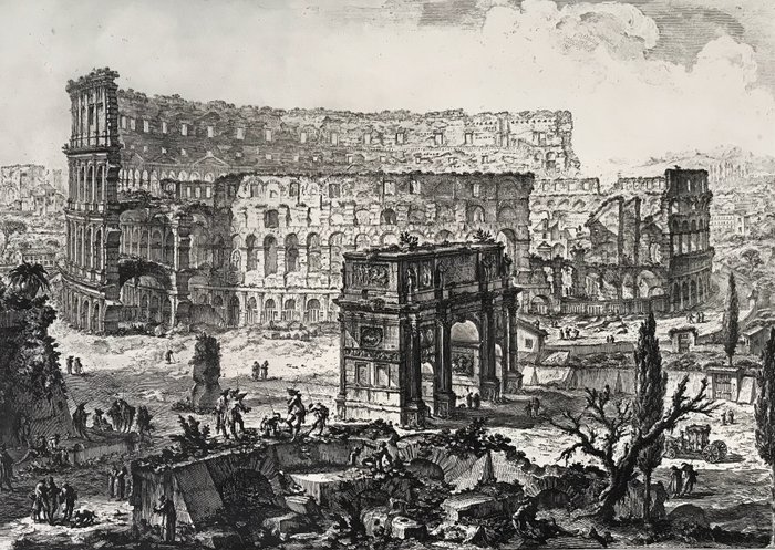 Giovanni Battista Piranesi (1720-1778) - Veduta dell'Arco di Costantino e del Colosseo