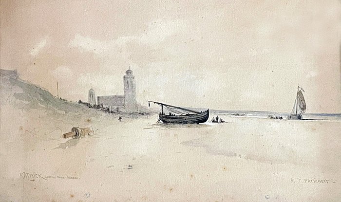 Robert Taylor Pritchett (1828-1907) - Katwijk kijkend naar het zuiden in de middag