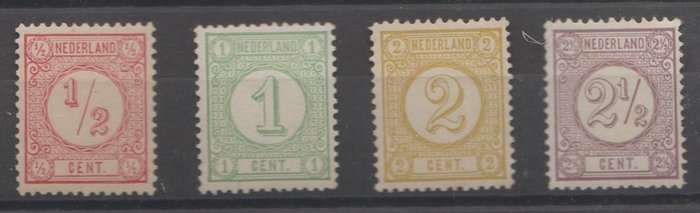 Holanda 1876/1894 - Selos para impressão de números - NVPH 30b/33a