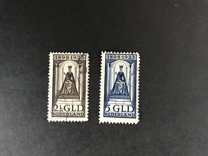 Niederlande 1923 - Wilhelminas Regierungsjubiläum 2,5 und 5 Gulden
