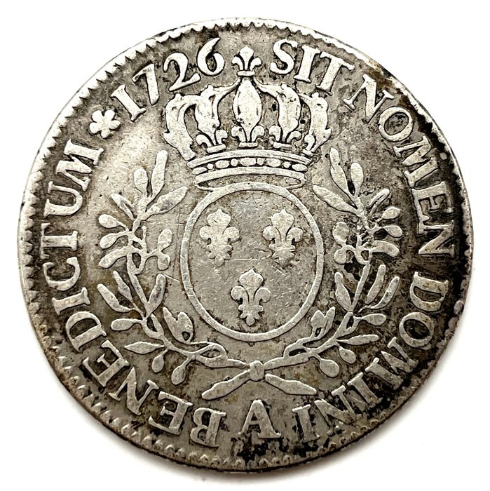 Frankrig. Ludvig 15. (1715-1774). Ecu 1726-A, Paris  (Ingen mindstepris)
